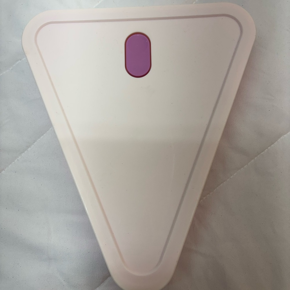 NWOT Triangular light pink and pink pizza storage Tupperware container